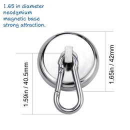 Hooks & Rails Good Magnetic Strong Heavy Duty Neodymium Magnet With Swivel Carabiner Hook For Refrigerator 4pcs