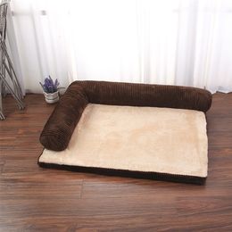 Luxury Large Dog Bed Sofa Cat Pet Cushion For Big Washable Nest Teddy Puppy Mat Kennel Square Pillow Winter LJ201028