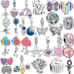 925 Silver bead fit Charms Pandora Charm Bracelet Colorful Balloons Squirrel Rabbit Space Astronaut Dolphin Dangle charmes ciondoli DIY Fine Beads Jewelry
