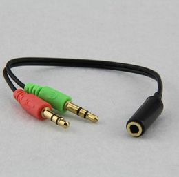 3.5mm Jack Stereo Audio Splitter Cables Female to 2 Male Headphone Mic Aux Extension Cable Cord For Phone PC Computer