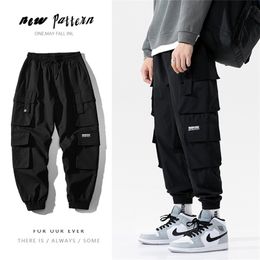 Men's Pants Streetwear Black Mens Harem Joggers Pants Men Cargo Pants Hip H 220823