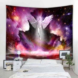 Fantasy Angel Decorative Carpet Mandala Bohemian Hippie Wall Curtain Tapestry Hanging Home Living Room Bedroom J220804
