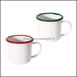 Mugs Drinkware Kitchen Dining Bar Home Garden 2Pcs Office Enamel Coffee Vintage Water Cups Beverage Container Drop Delivery Dhirn