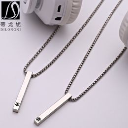 Japanese and Korean Trend Men's Titanium Steel Necklace Simple Personality Special-Interest Design DIY Stainless Steel Pendant Ornament Wholesale