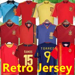 final 2010 Spain retro soccer jersey 1996 1994 RAUL XAVI Hierro LUIS ENSRIQUE ALONSO PUYOL PIQUE David Villa TORRES 2008 2012 2002 Guerrero RAMOS