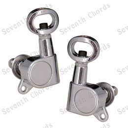 A Set Chrome Machine Heads Tuners for Acoustic Electric Guitar Tuning Pegs Keys With Hollow Handle