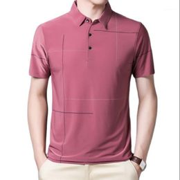 Men's Polos Striped Shirt Quality Men Cotton Short Sleeve Brand Knit 2022 Summer Mens Shirts Plus Size