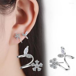 Stud Fashion 925 Pure Silver Earrings For Women Luxury Crystal Charming Snowflake CZ Earring Christmas Jewelry GiftsStud Moni22