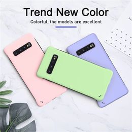 Slim Candy Color Frameless Phone Cases For Samsung Galaxy S21 S20 FE S10 S9 Plus Note 20 Ultra 10 9 PC Hard Matte Cover