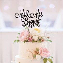 Custom Mr & Mrs Personalised s for Party Mr&Mrs With Last Name Calligraphy Wedding Cake Topper D220618