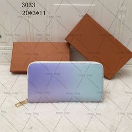 Designer zipper mens wallet Evening Bags Coin Purse printing Zipper Clutch Wallets purses With Box2212