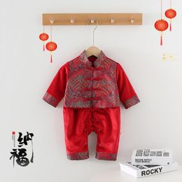 Ethnic Clothing 2022 Boy Baby Jumpsuit Kawaii Embroidery Tang Suit Chinese Style Year Costume One Old Birthday Gifts