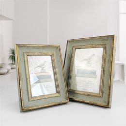 Vintage Po Frame Home Decor Accessories Wooden Couple Wedding Casamento Desktop Wall Picture Frame for 67810inch Po 201211