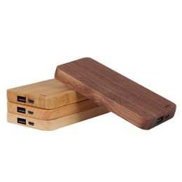 Wooden Power Bank Mobile Universal Large Capacity For Mobile Phone Tablet PC External Battery 8000mAh