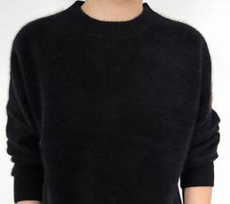 Men's Sweaters Men's Solid Color Knitted Mink Cashmere Sweater Men Knit V-neck And O-neck PulloversMen's