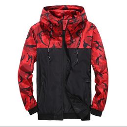 Men's Camouflage Jacket Outdoor Travel Hoodies Colorblock Youth Party soft shell Jacket Top quality