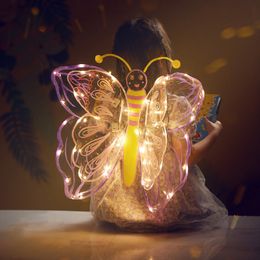 Painted transparent butterfly wings Handmade DIY children's art paintings luminous decorations will glow butterfly-wings
