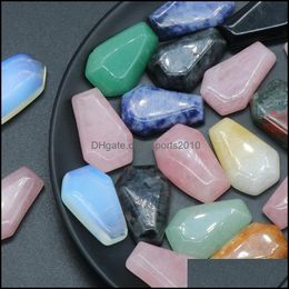 Arts And Crafts Polished Coffin Shape Reiki Healing Chakra Natural Stone Ball Bead Palm Quartz Mineral Crystal Tumbled Gems Sports2010 Dhcmu