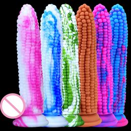 Colorful Dildos For Women Anal Plug Huge Silicone Penis Dildo Men Corn Shape Adult sexy Toys Butt