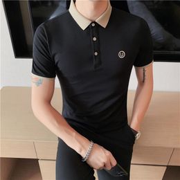 Men's T-Shirts Summer Lapel Shirts Men Short Sleeve Slim Casual Business Social Tee Tops Streetwear Tshit ClothingMen's Men'sMen's