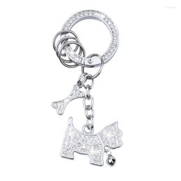 Keychains Diamond Crystal Dog Car Keychain Accessories For Women Girls Key Holder Chains Backpacks Charms Bags Hangings Cute Gifts Smal22