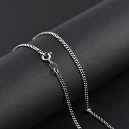 Chains Cuban Necklace For Women Authentic 925 Sterling Silver Jewellery 2.5mm Figaro Chain Vintage Simple Long NecklaceChains