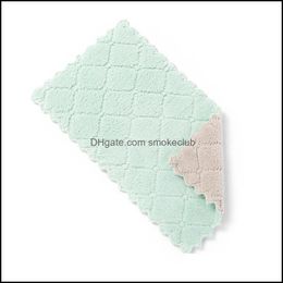 Diamond Shaped Rag Cleaning Cloth Washing Dishs Eco-Friendly Double Side Rags Absorbent Dishcloth Scouring Pad Kitchen Tool Drop Delivery 20