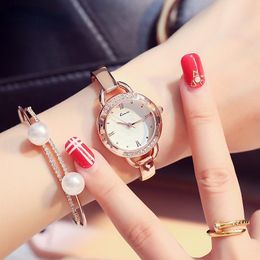 Wristwatches Brand Women Bracelet Quartz Watches Luxury Rose Gold Gemstone Jewelry Clock Fashion Ladies Creative Watch 1pcWristwatches Wrist