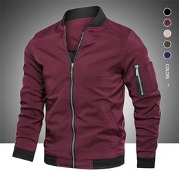 Autumn Sping Mens Casual Jacket Fashion Zip Up Slim Fit Caots Male Trend Baseball Bomber Man Brand Overcoat 220808