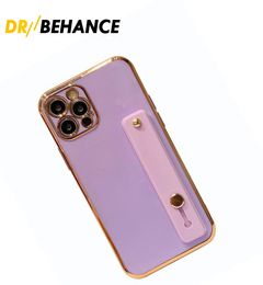 Electroplating Wristband Strap Bracket Phone Cases For iphone 13 12 Mini Pro XS Max X XR 7 8 Plus Fashion Plating Soft Cover