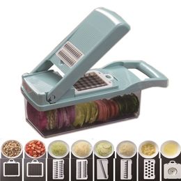 Vegetable Cutter Vegetable Slicer Chopper Tomato Potato Peeler Carrot Grater Salad Cutter Bowl Drain Basket Kitchen 210319