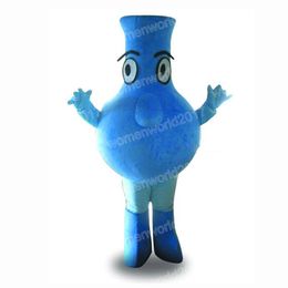 Costume da mascotte bottiglia blu di Halloween Costume da personaggio dei cartoni animati di alta qualità Completo da adulto unisex Vestito da carnevale di Natale