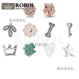 925 Silver Fit Pandora Charm 925 Bracelet Model Floating Locket Heart Key Box charms set Pendant DIY Fine Beads Jewellery