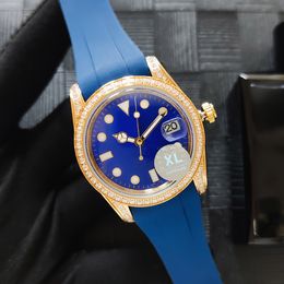 Mens Womens Fashion Sports Watches Iced Out Watch Automatic Mechanical Rose Gold Sapphire Glass Clock 40mm