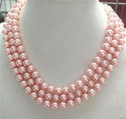 pink south sea pearl necklace Australia - Genuine 8mm Natural Pink South Sea Shell Pearl Necklace 50"