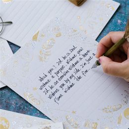 Gift Wrap Retro Classic Writing Letter Paper Window Envelop Set Gilding Bronzing Love Letters Office Stationery Supply White BlankGift