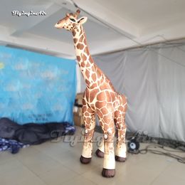Real Inflatable Giraffe Animal Mascot Model 6m Air Blow Up Giraffe Balloon For Park Decoration