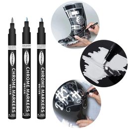 Mirror Marker Silver Markers Pen Art Liquid Mirror DIY Resin Paint Chrome Finish Metallic Craftwork Pens Accessories