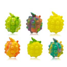 stress toys Australia - Decompression Toy Printed Pineapple Stress Ball Silicone Bubble Sensual Fingertip Toy DHL Free