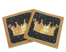 Party Decoration 100PCS Napkins Decorative Crown Patterns Paper Beverage Decorations