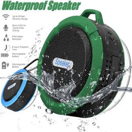 bluetooth cup UK - Bluetooth Speakers C6 Waterproof Shower Speaker Outdoor Speakers With 5W Strong Driver Long Battery Life Removable Suction Cup With Package