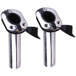 Parts 2Pcs Boat Stainless Steel Fishing Rod Holder Flush Mount 30 Degree With PVC Cap Inner Tube And GasketATV ATV