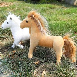 32Cm 4 Styles Simulation Horse Cuddle Stuffed Lifelike Animal Doll Baby Kids Gift Home Shop Decor Triver Beautiful Toy Gift J220729