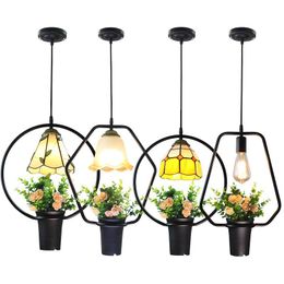 Pendant Lamps Sky Garden Lamp Restaurant Bar Kitchen Tiffany Chandelier Loft Industrial Decor Lampshade Hanging ChandelierPendant