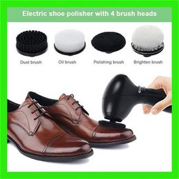 Shoe Brush Polisher Handheld Cleaning Machine Leather Shine Brush Cleaning Brush Kit for Leather Bags Clothes 201022