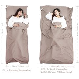 Sleeping Bag Liner Portable 2 Person Travel Camping Sheet Easily Folded Into Small Size Comfortable And Touches Soft 220514