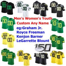 Rare 150TH Custom Oregon Ducks College Football Jerseys Kids Youth Marcus Mariota Jersey Darrian Felix Spencer Webb Kani Benoit Stitched