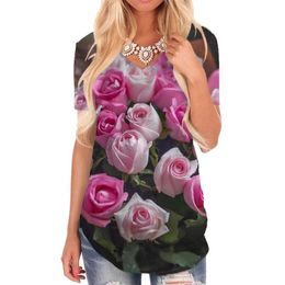 Amazing Pink Digital Roses T-Shirts 3dRose RVig Generative Artworks