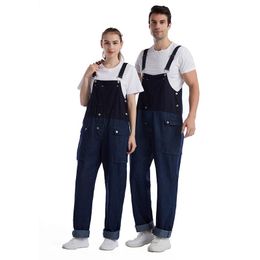 Men Strappy Dungarees Pants Casual Loose Work Cargo Jumpsuit Overalls Bib Pants 