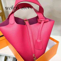 HBP Shopping Bag 2022 New Bag Baocai Basket Handbag First Layer Cowhide Bucket Luxury Women Designer 220723